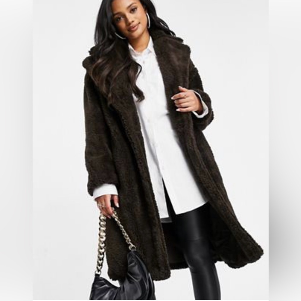 QED London (ASOS) Oversized Teddy Coat